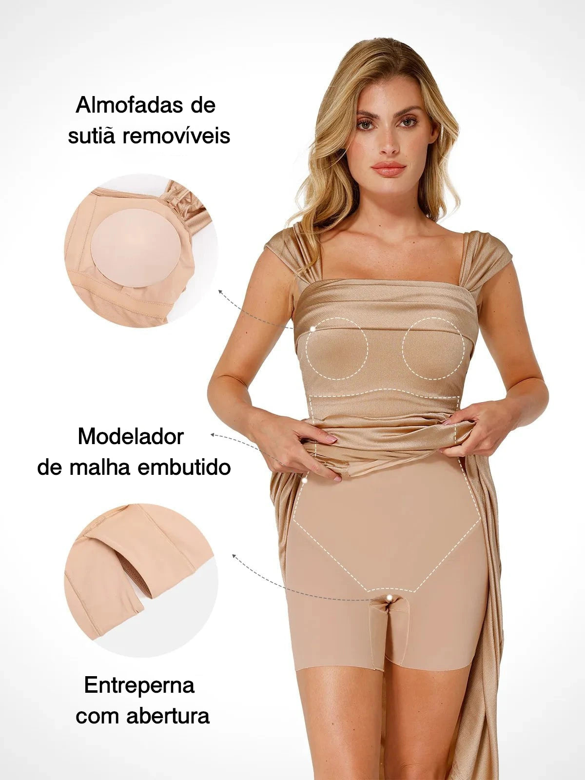 Vestido Essence Bege - loja Oficial P'eggita